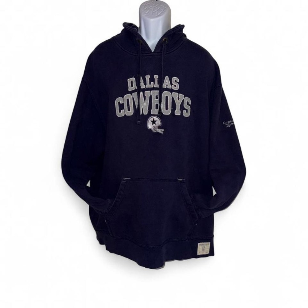 DALLAS COWBOYS NFL REEBOK GRIDIRON VINTAGE HOODIE‎ NAVY MENS 2XL